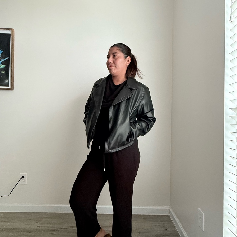 Women's Black Faux Leather Jacket